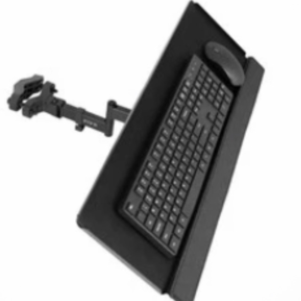 Adjustable Under-Desk Keyboard Tray with Mouse Platform - Black